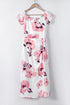 Print Off Shoulder Slit Bodycon Midi Dress